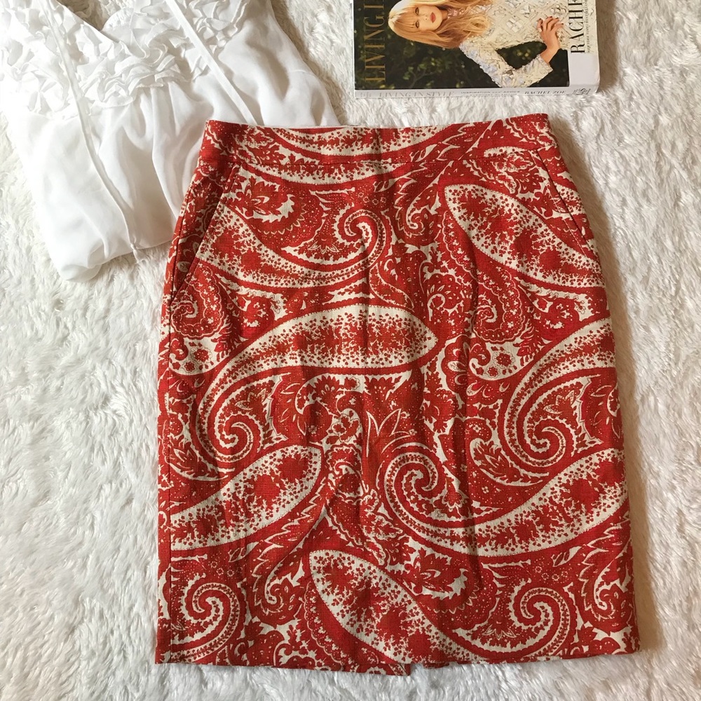 J.Crew Paisley Pencil Skirt